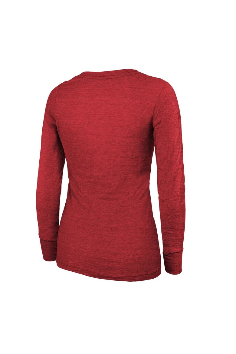 Women's Majestic Threads  Scarlet San Francisco 49ers Super Bowl LVIII Make It Happen Lightweight Tri-Blend Long Sleeve Scoop Neck T-Shirt, Alternate, color, Scarlet