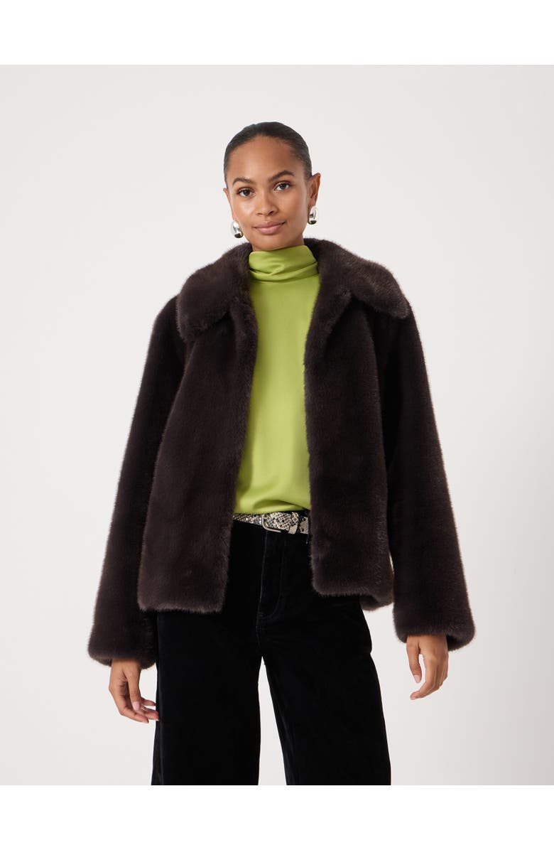 Hush Freya Faux Fur Coat, Main, color, Chocolate Brown