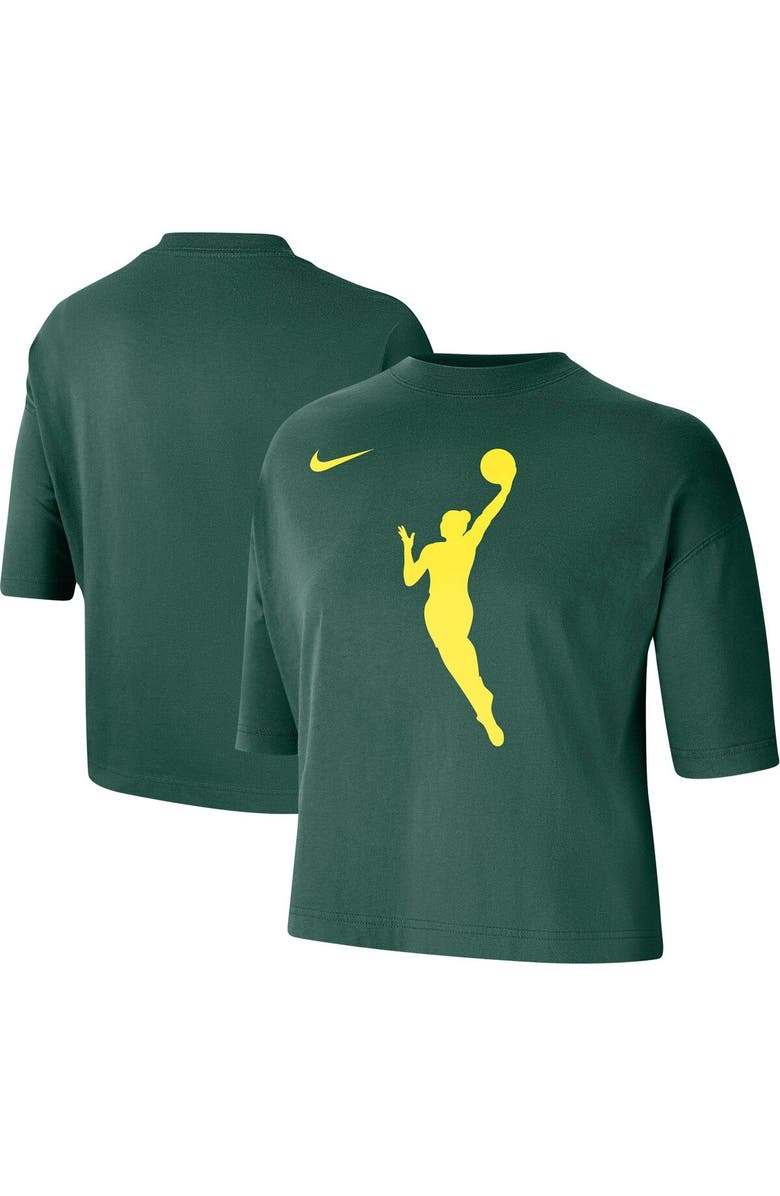 Nike Women's Nike Hunter Green WNBA Logowoman Team 13 Cropped Boxy T-Shirt, Main, color, 