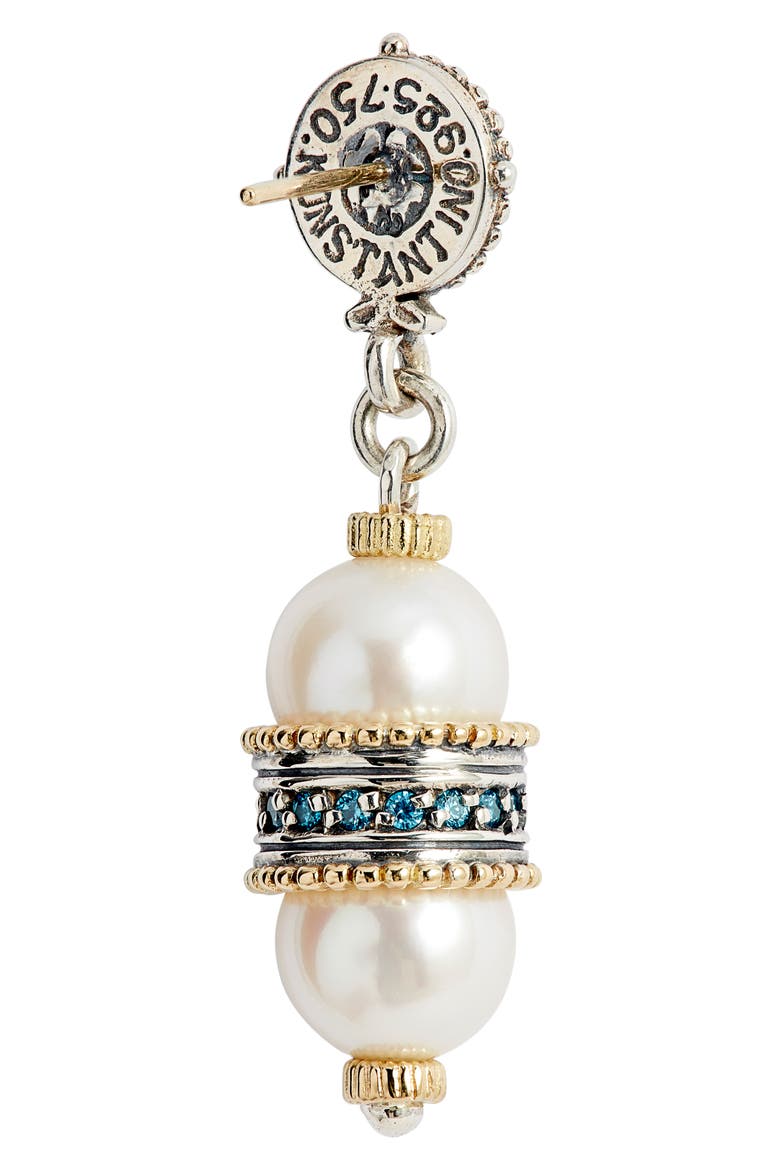 Thalia Double Pearl Drop Earrings, Alternate, color, SILVER/ PEARL