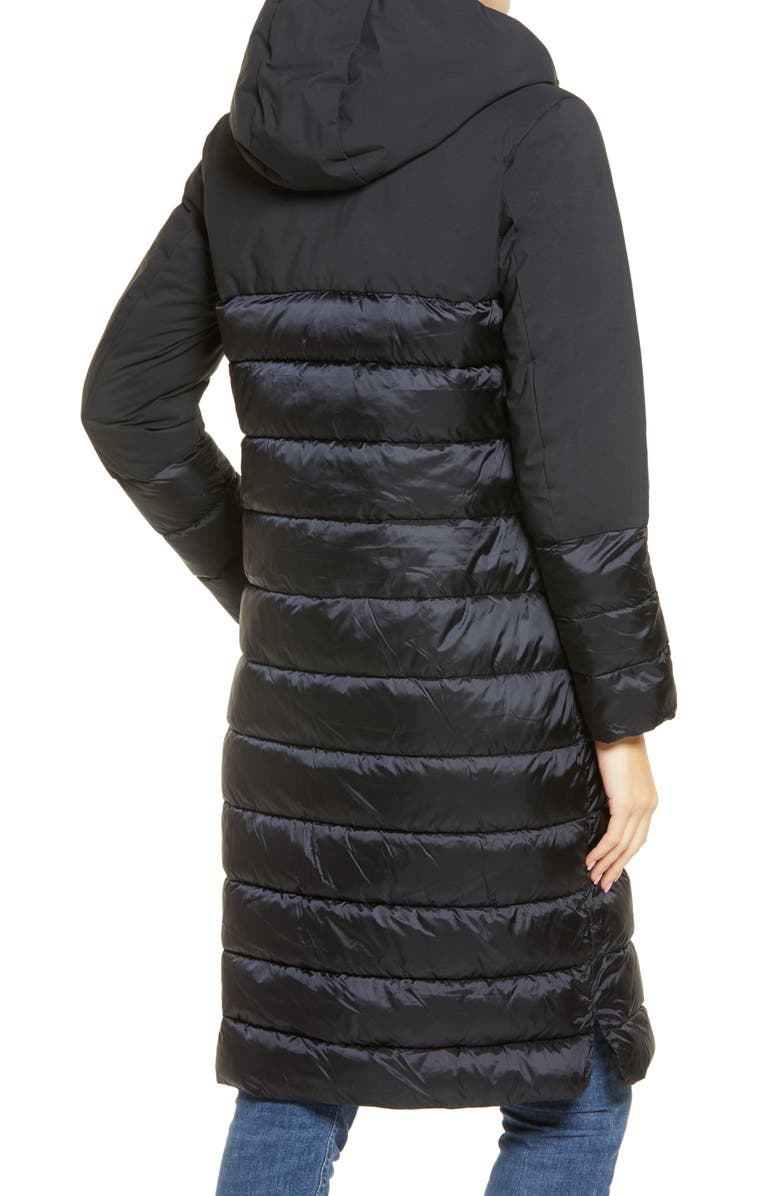 Save The Duck Long Matte Colorblock Water Resistant Puffer Coat, Alternate, color, 