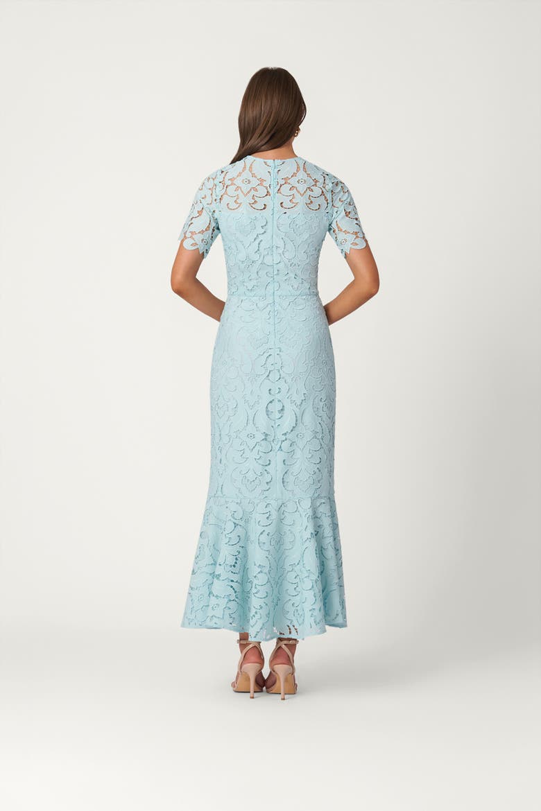 Midnight Mosaic Crepe de Chine Lace Hillary Dress, Alternate, color, Sea Mist