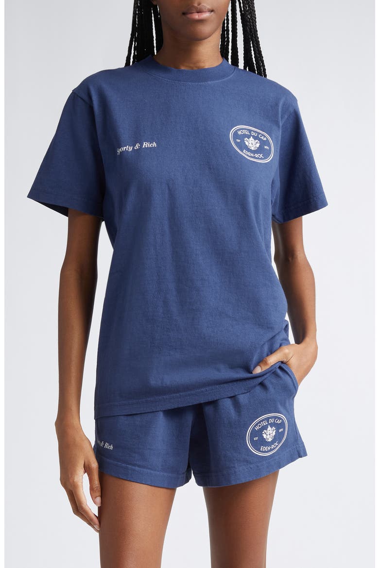 Hotel du Cap Cotton Graphic T-Shirt, Main, color, INDIGO