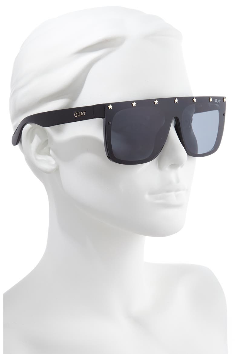 Australia x Lizzo Jaded 55mm Flat Top Sunglasses, Alternate, color, BLACK GOLD/ SMOKE