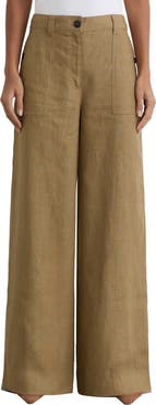 Reiss Ashby Wide Leg Linen Pants