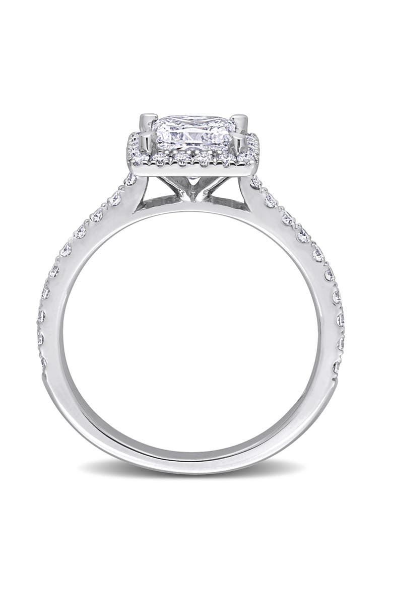 1-1/2 CTW Lab-Grown Diamond Princess Halo Ring 14k, Alternate, color, White Gold