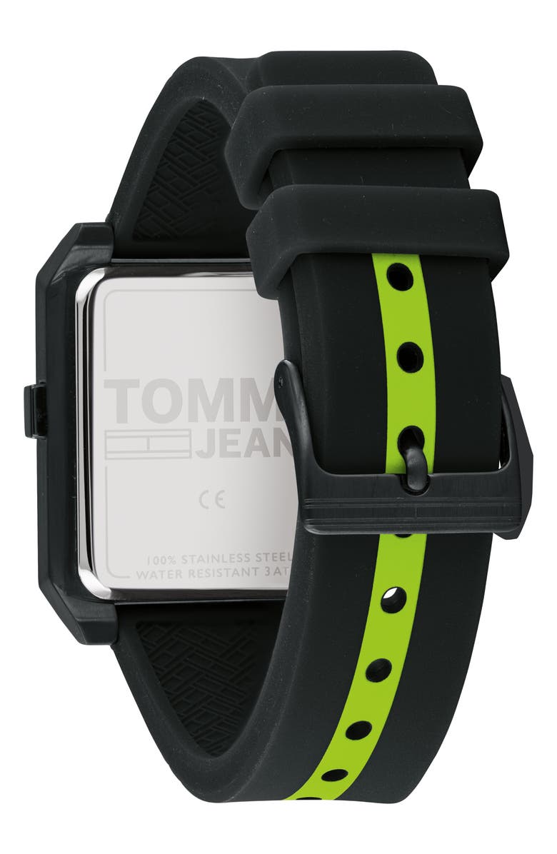 TOMMY JEANS Digital Rubber Strap Watch, 32.5mm x 42mm, Alternate, color,