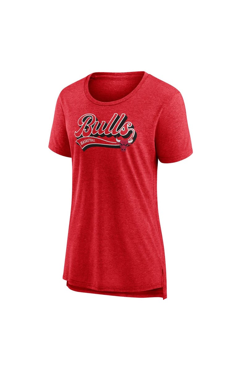 FANATICS Women's Fanatics Branded Heather Red Chicago Bulls League Leader Tri-Blend T-Shirt, Alternate, color, Heather Red