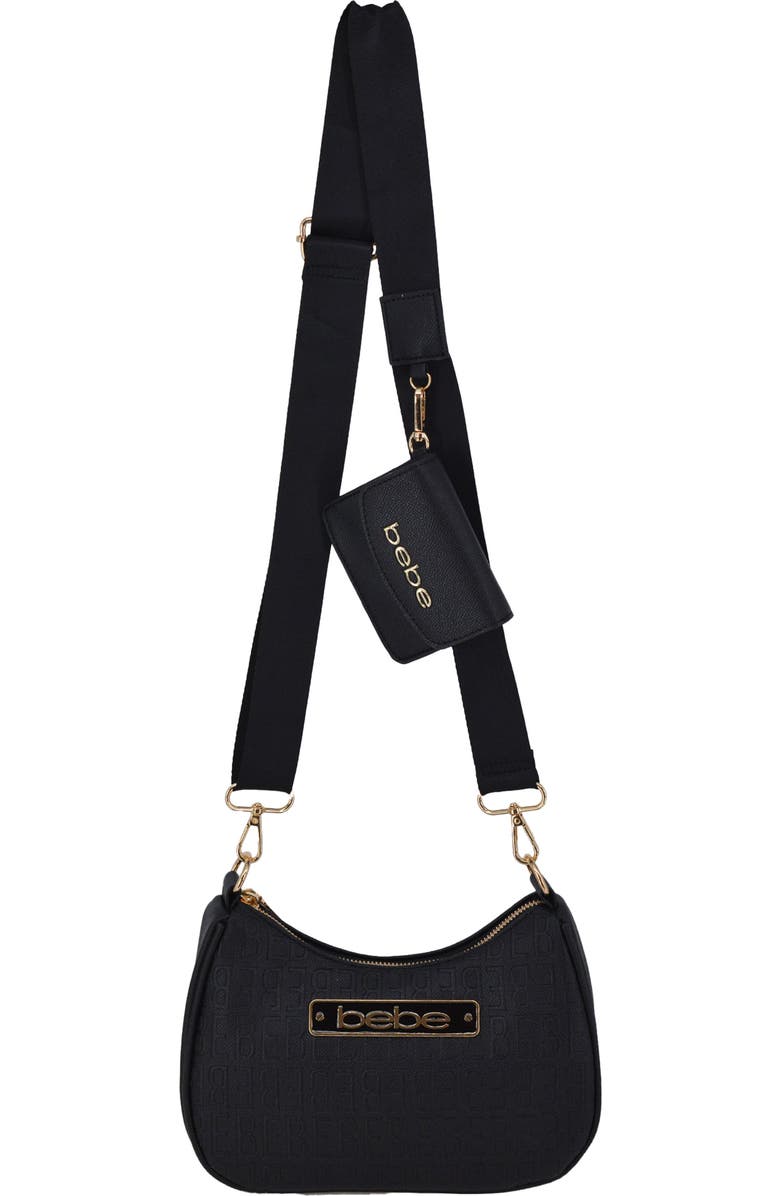 bebe Thea Crossbody Bag with Pouch, Main, color, Black