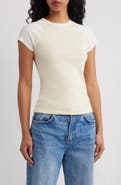 Topshop Short Raglan Sleeve Cotton T-Shirt