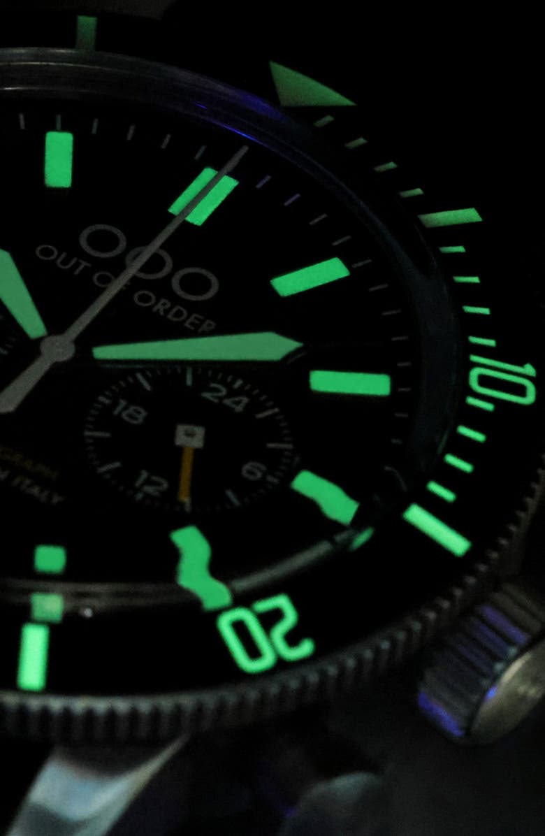 OUT OF ORDER Pilot Cronografo Chronograph Silicone Strap Watch, 43mm, Alternate, color, Beige/ Grey