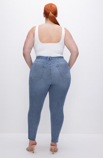 Good Legs Raw Hem Mid Rise Skinny Jeans
