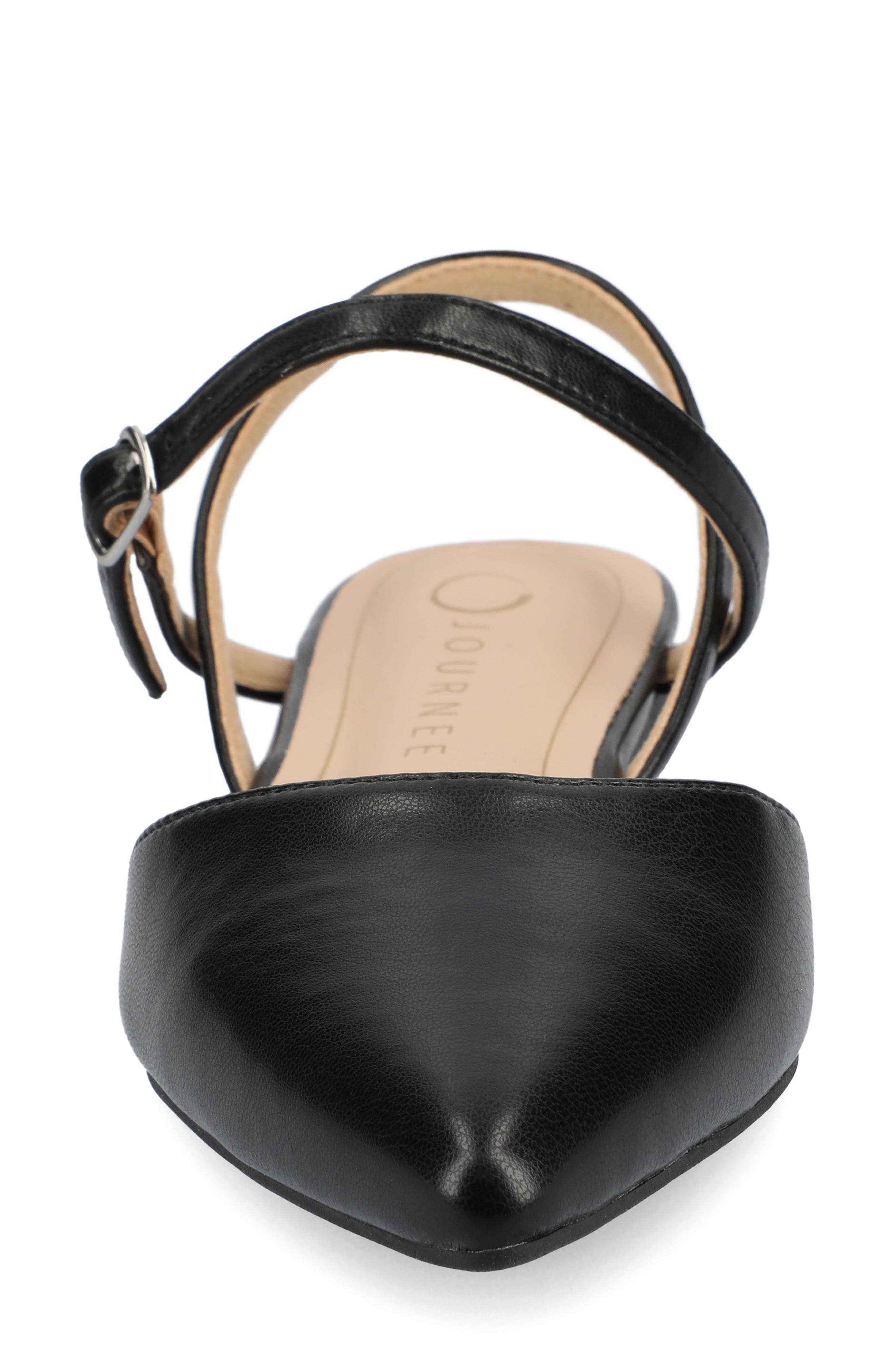 Journee Collection Martine SuperNatural Shades Slingback Flat, Alternate, color, Black