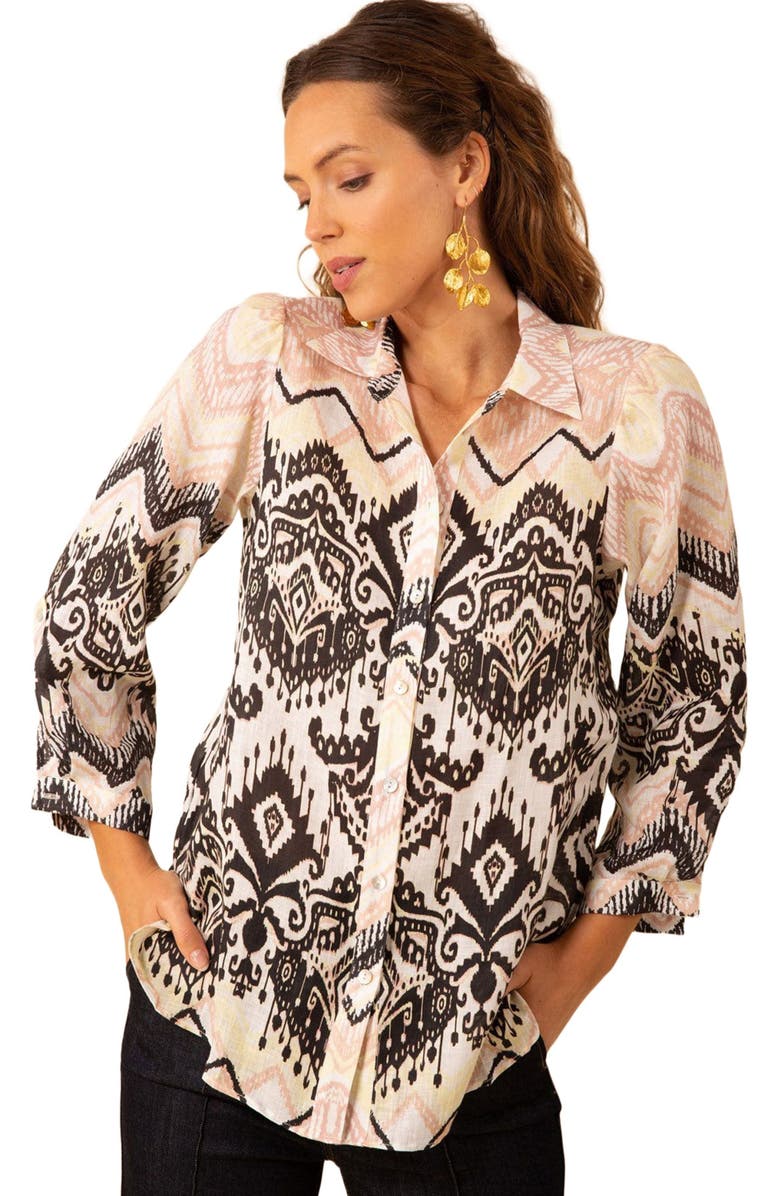 Hale Bob Adelyn Linen Top, Alternate, color, 