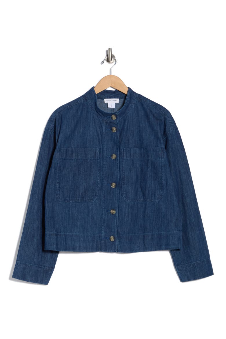 Casual Denim Jacket, Alternate, color, MEDIUM WASH