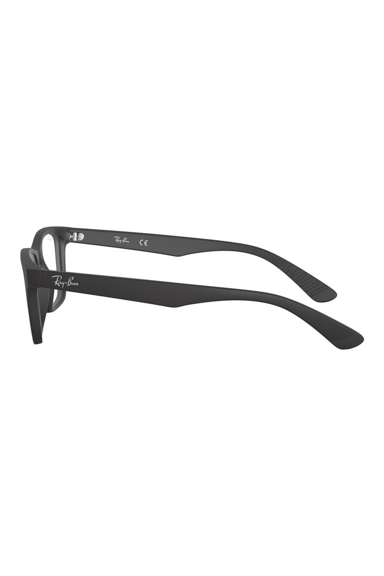 53mm Rectangular Optical Glasses, Alternate, color, MATTE BLACK