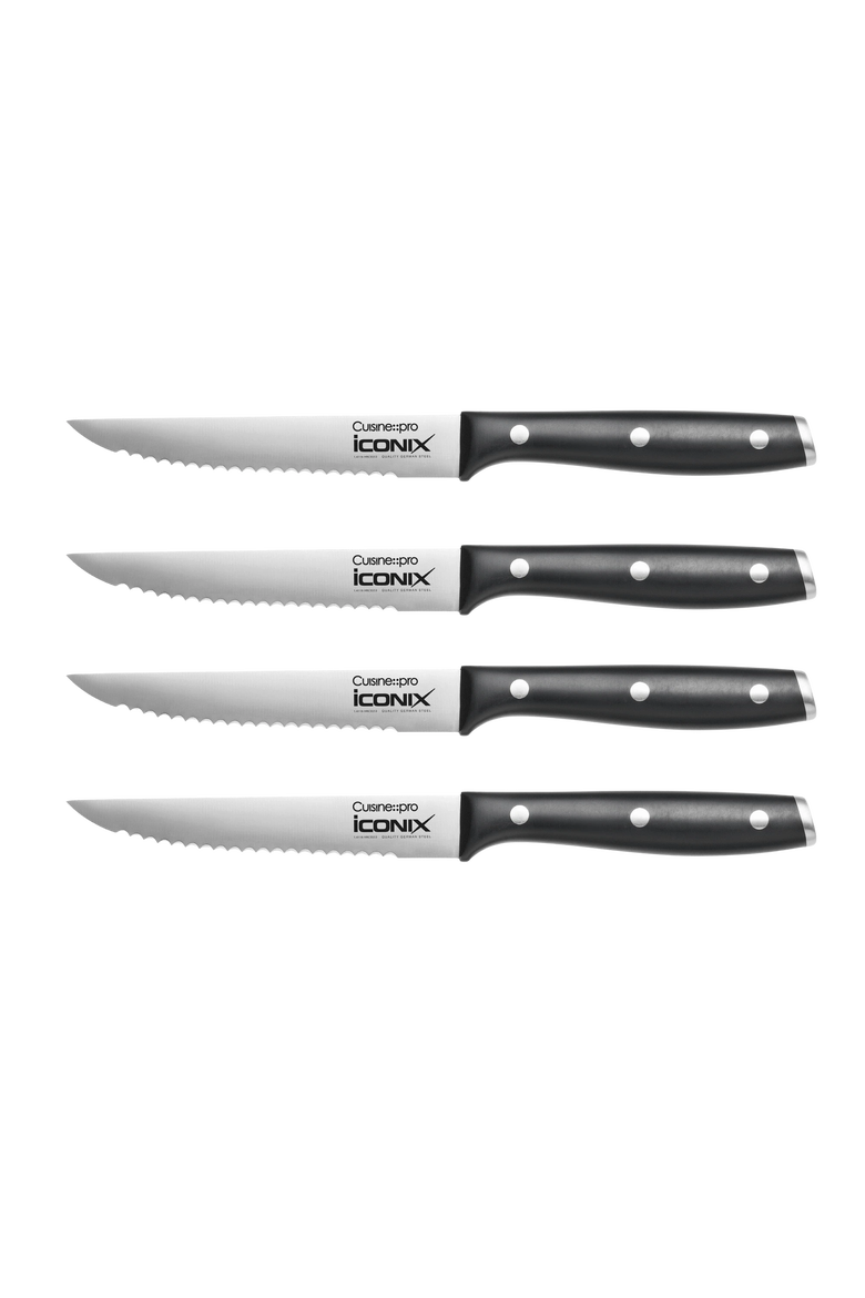 iconiX® 4-Piece Steak Knife Set, Main, color, Black