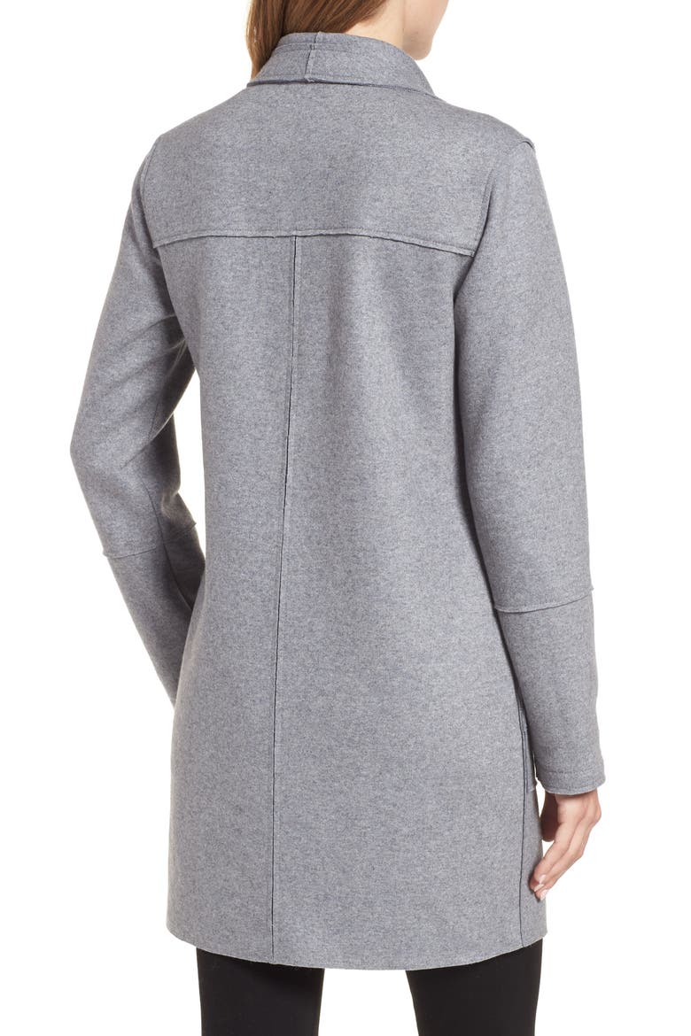 Envelope Collar Wool Blend Knit Coat, Alternate, color, LIGHT GREY