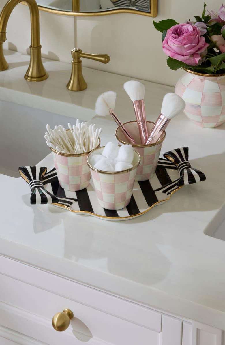 MACKENZIE CHILDS Courtly Bow Ceramic Tray, Alternate, color, Black/ White