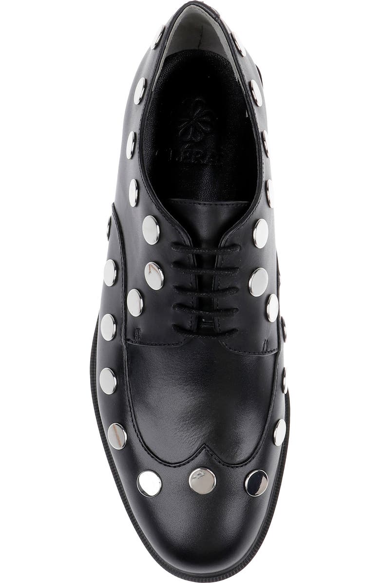 CLERAE Jive Studded Flat, Alternate, color, Black Leather