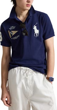 Polo Ralph Lauren Slim Fit Big Pony Cotton & Linen Piqué Polo