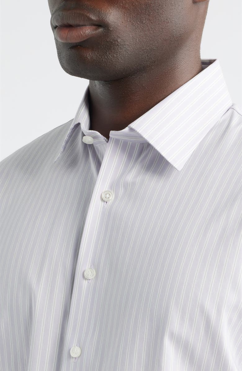 Nordstrom Trim Fit Premium Performance Dress Shirt, Alternate, color, Purple Solara Stripe