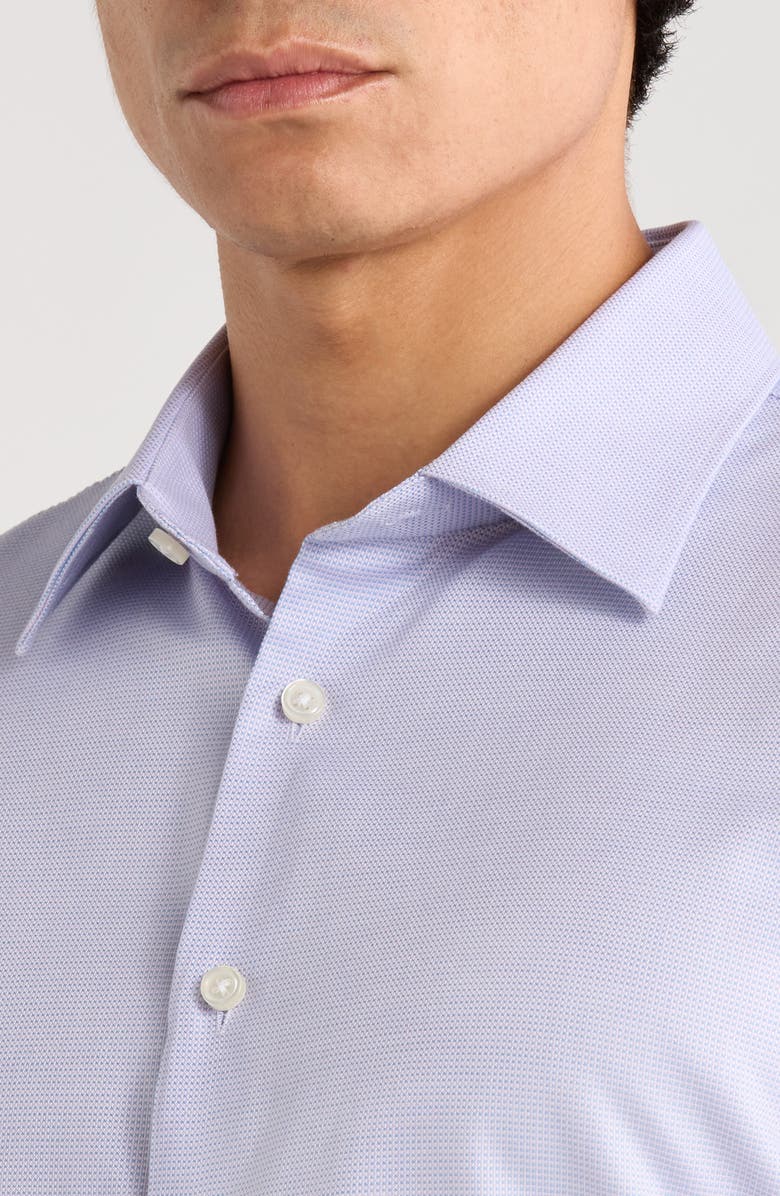 Nordstrom Trim Fit Vialla Premium Non Iron Cotton Dress Shirt, Alternate, color, Pink- Blue Vialla Texture