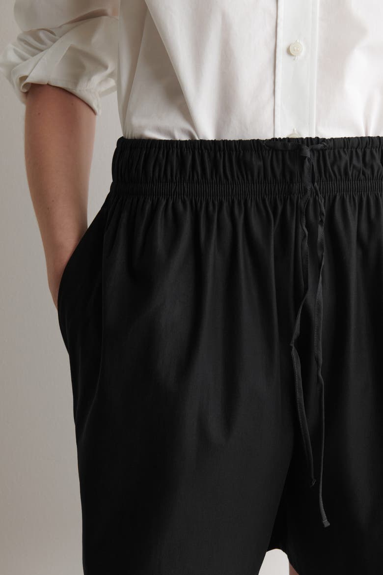 Ruched-waist Shorts, Alternate, color, BLACK