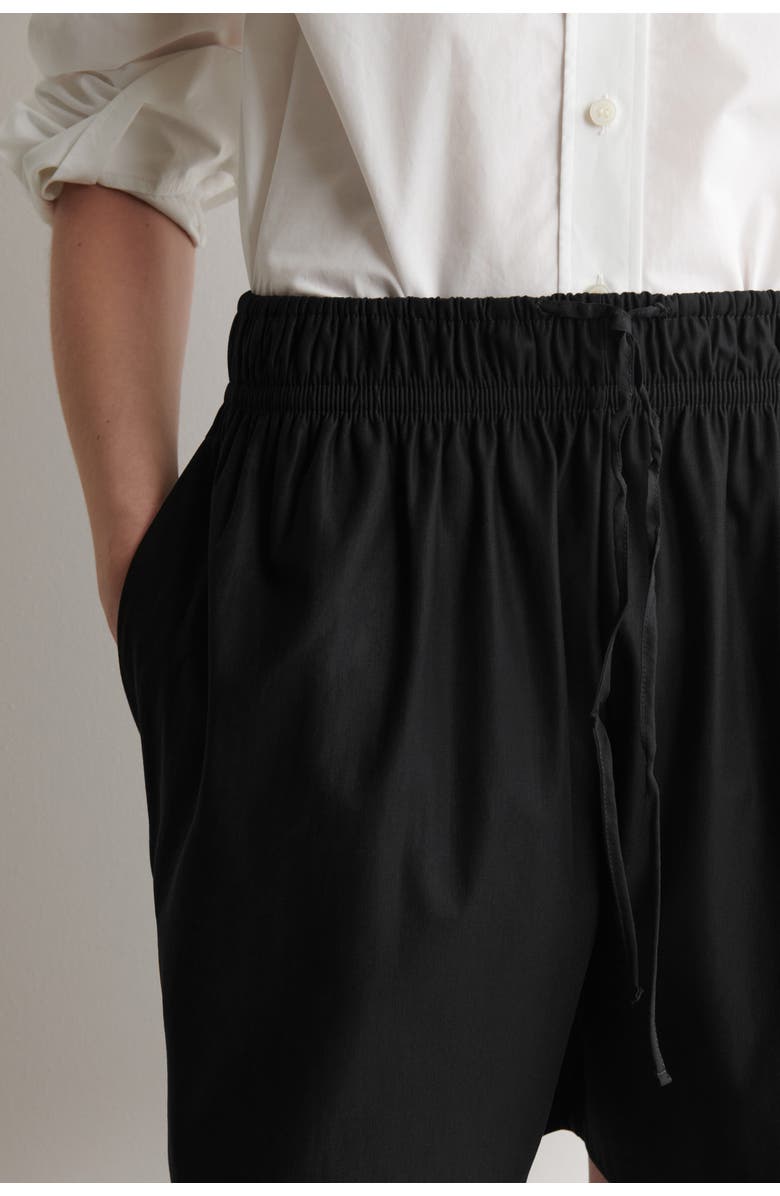 COS Ruched-waist Shorts, Alternate, color, Black