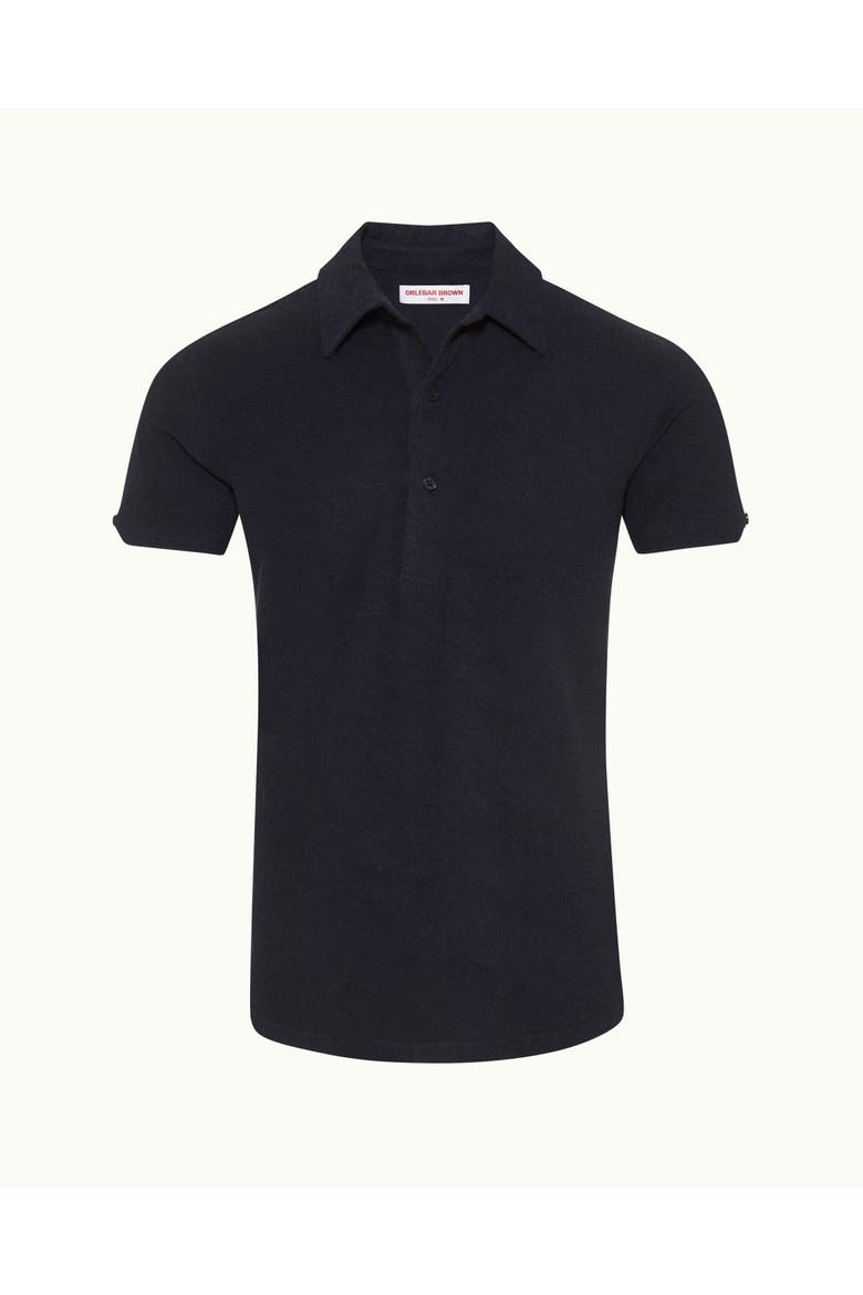 Sebastian Towelling Tailored-Fit Polo Shirt, Alternate, color, Night Iris