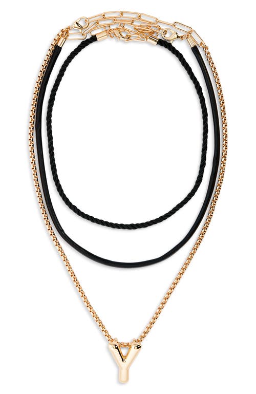 Open Edit Set Of 3 Interchangeable Initial Pendant Necklaces
