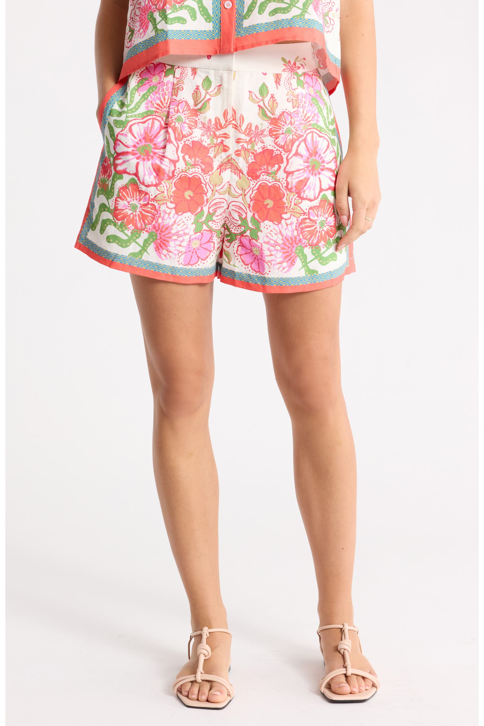 Flour Boder 1901 Floral Border Stripe Shorts (Women) | Nordstromrack