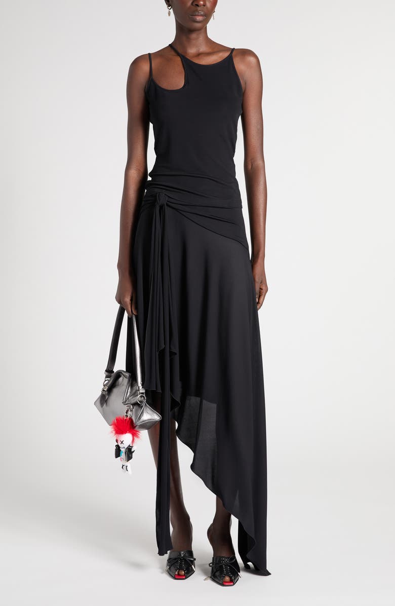 McQueen Asymmetric Jersey Camisole, Alternate, color, Black