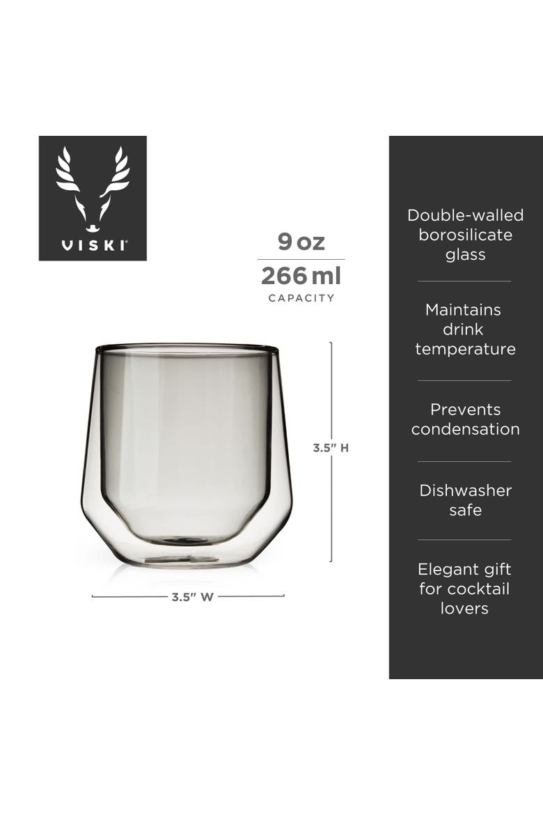 Aurora Double Walled Tumblers Set of 2, Alternate, color, Grey