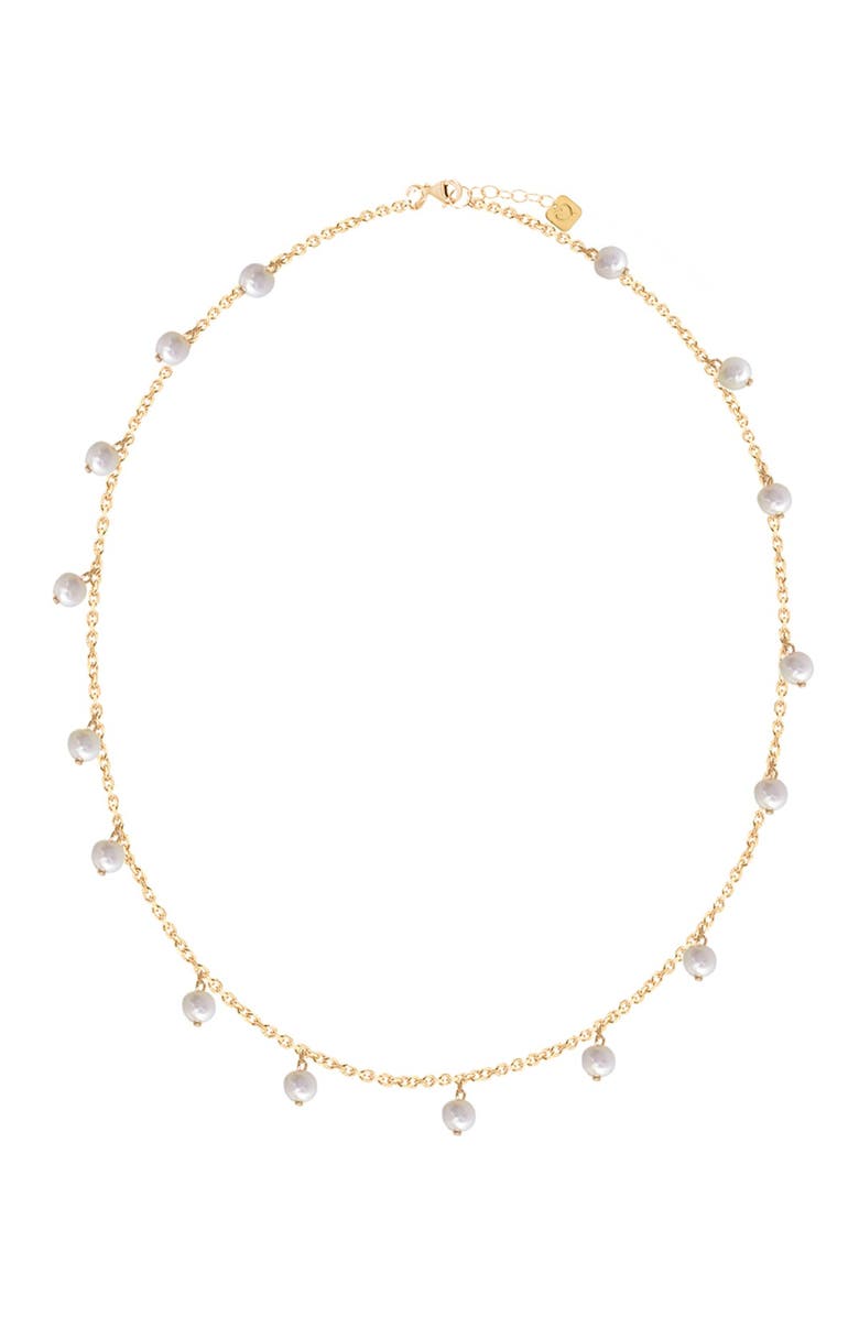 GABI RIELLE 14K Yellow Gold Vermeil 5mm Pearl Shaker Necklace, Main, color, 