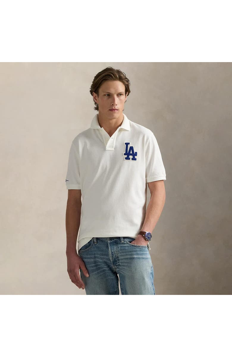Polo Ralph Lauren White Dodgers  Polo Shirt, Main, color, 