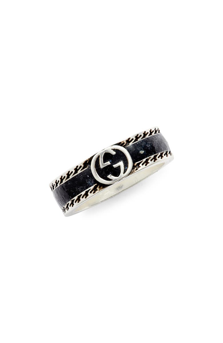 Gucci Interlocking-G Band Ring, Main, color, Sterling Silver