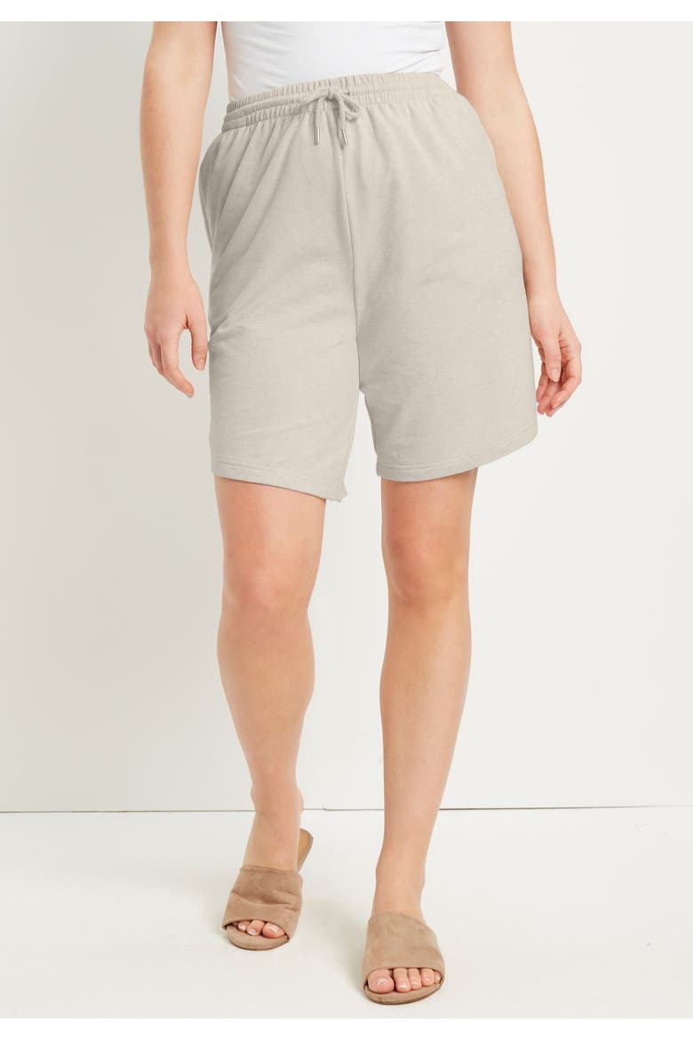 French Terry Shorts, Alternate, color, BLACK