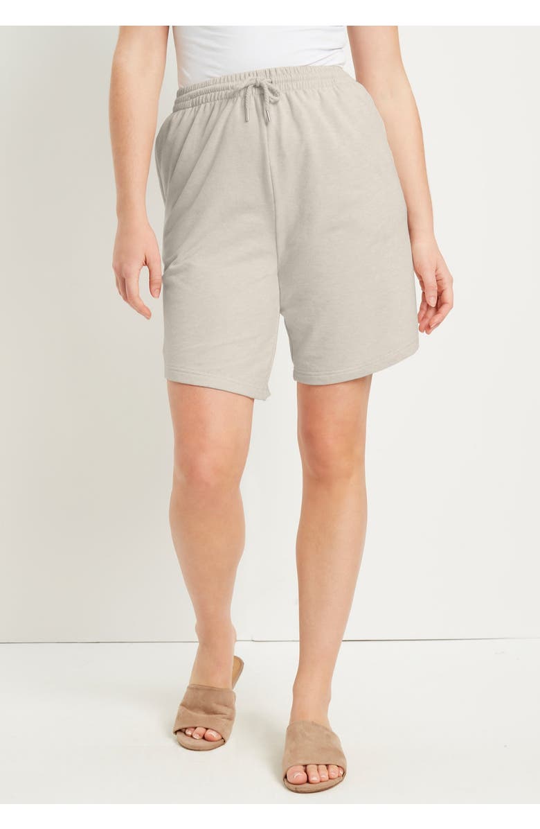 June + Vie French Terry Shorts, Alternate, color, Black