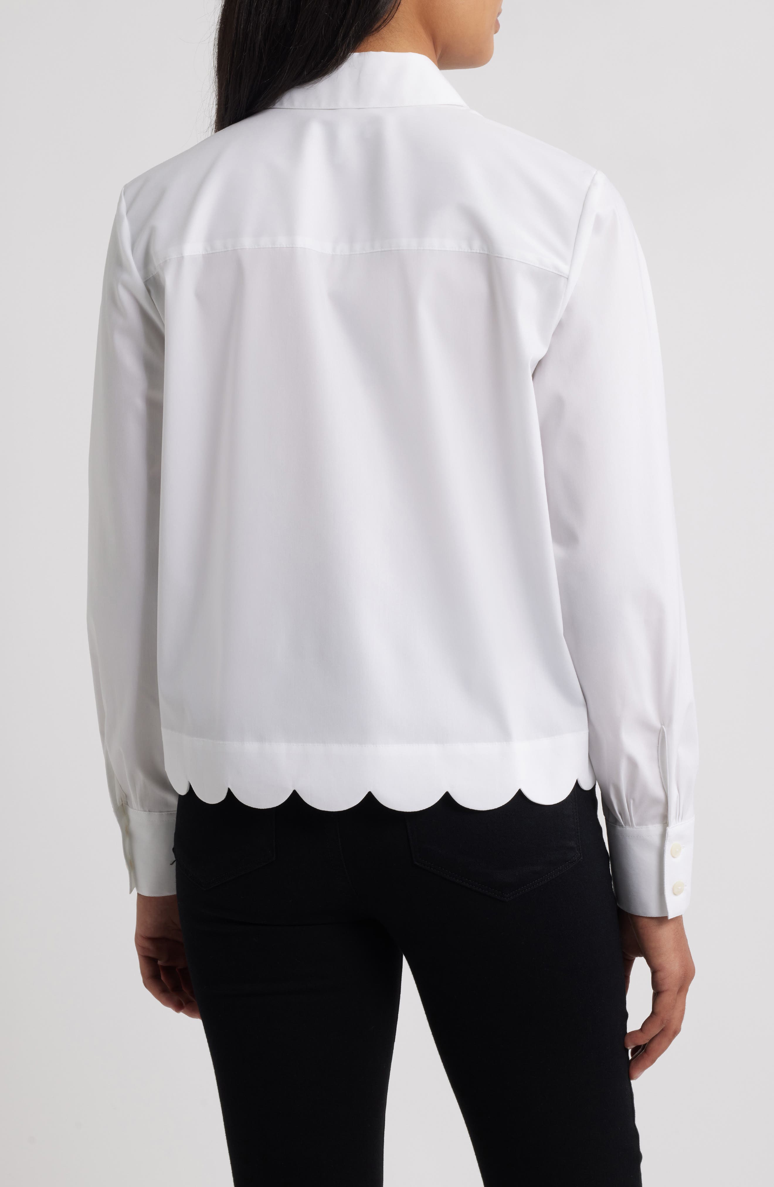 Scallop Hem Button-Up Shirt - image 2