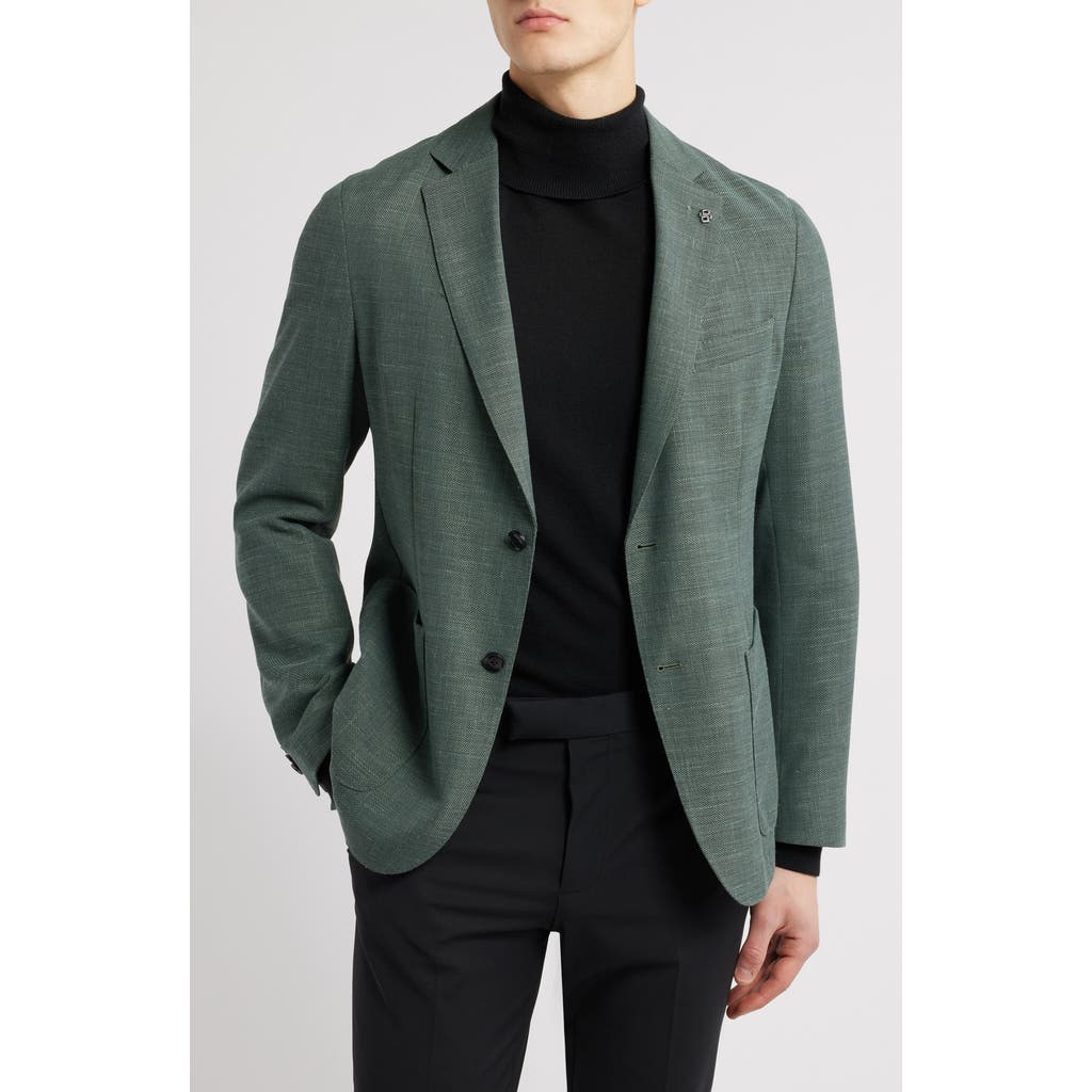 Hugo Boss Hanry Stretch Hopsack Unstructured Slim Fit Sport Coat In Light Green