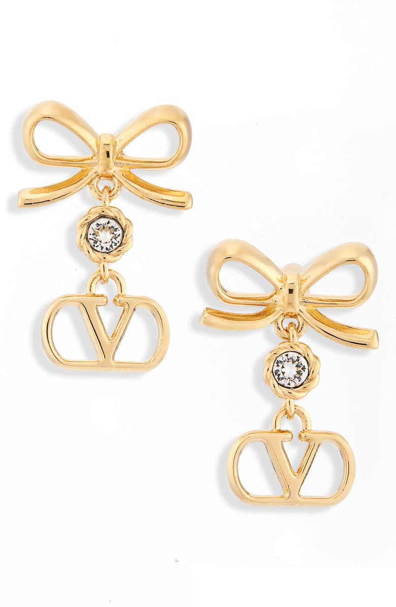 Valentino Garavani VLOGO Signature Drop Earrings, Main, color, Gold