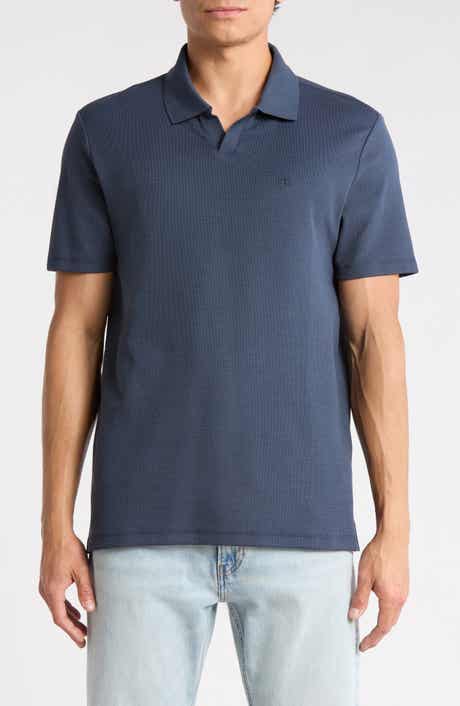 Calvin Klein Micro Waffle Johnny Collar Top
