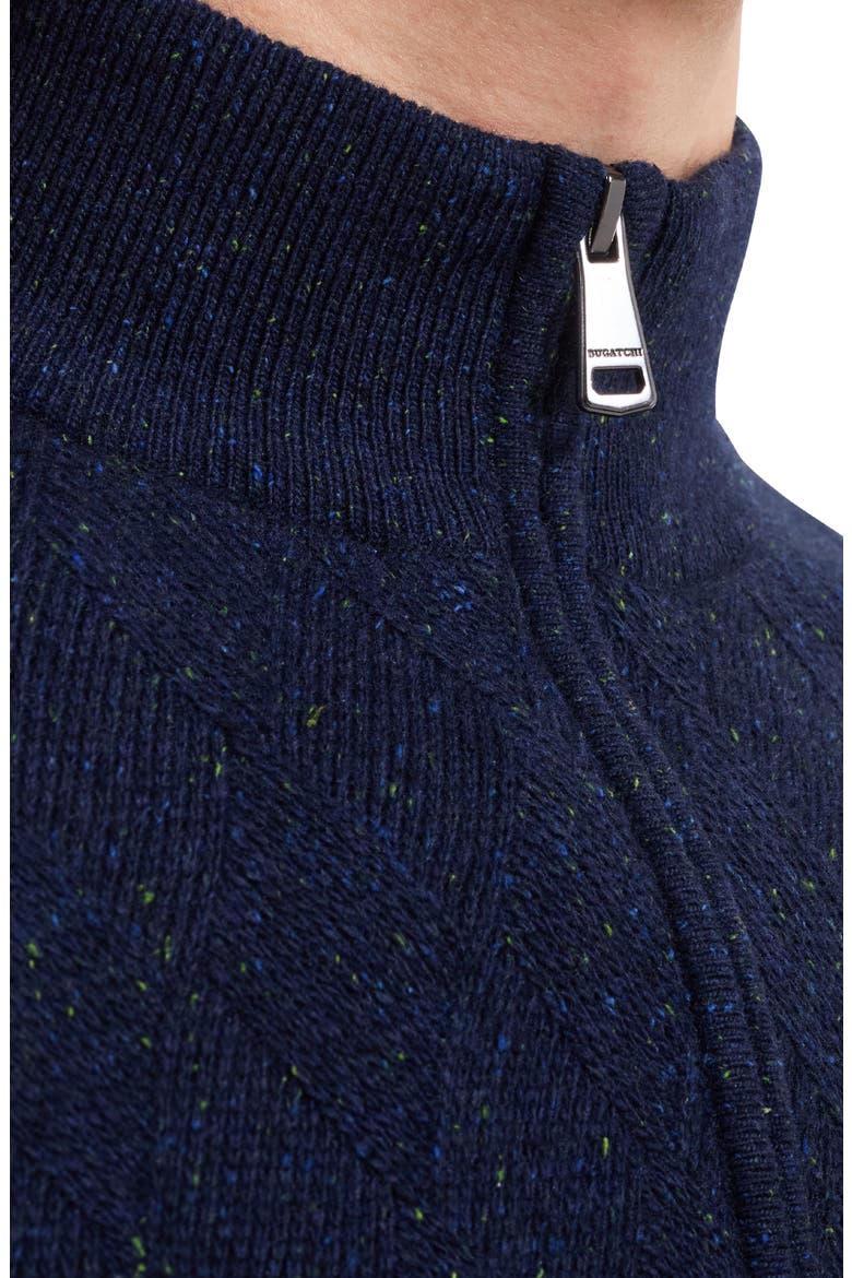 Wool & Cashmere Blend Quarter Zip Sweater, Alternate, color, NAVY