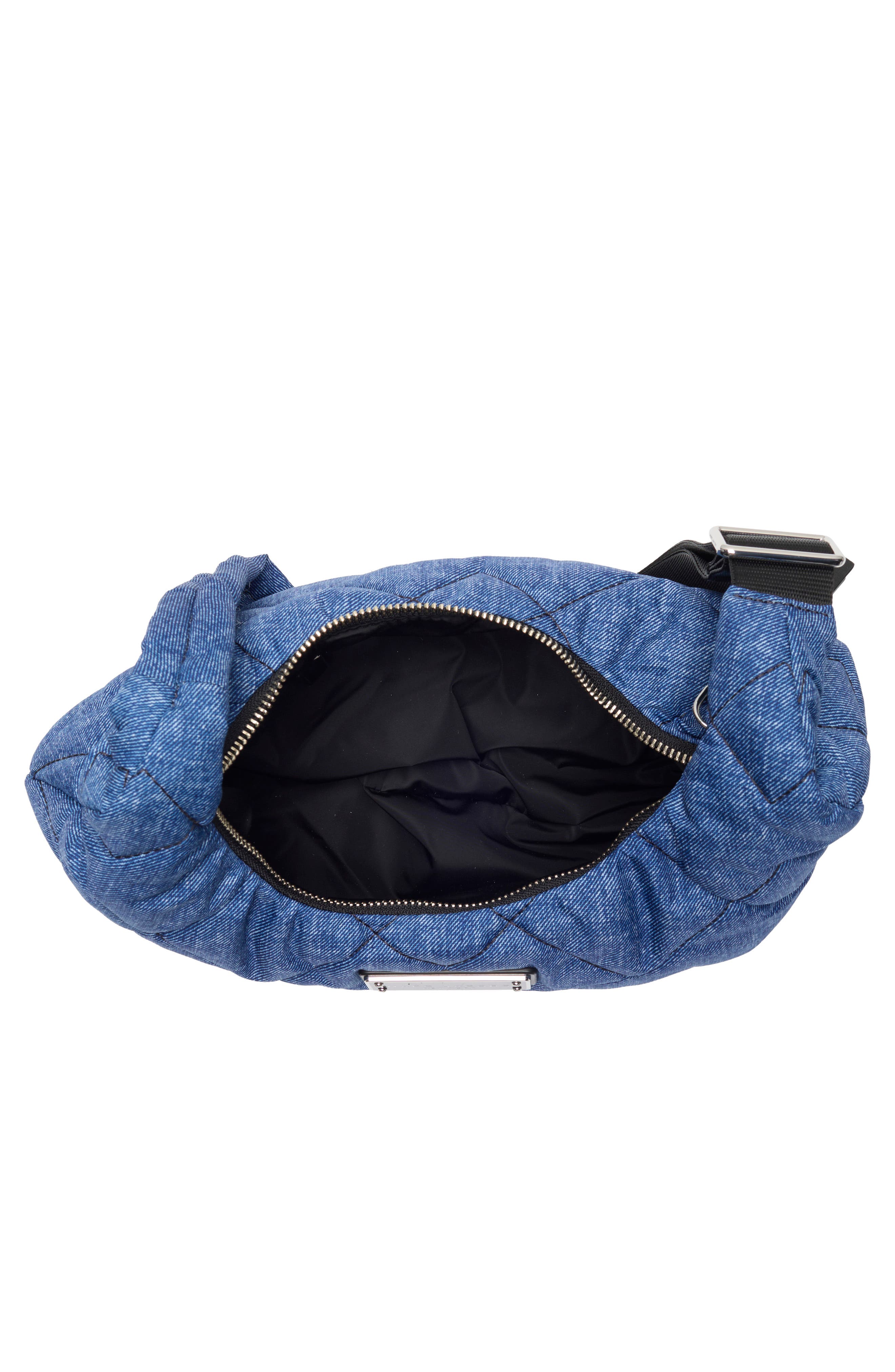 Marc Jacobs Quilted Denim Effect Nylon Crossbody Bag, Alternate, color, Denim Blue