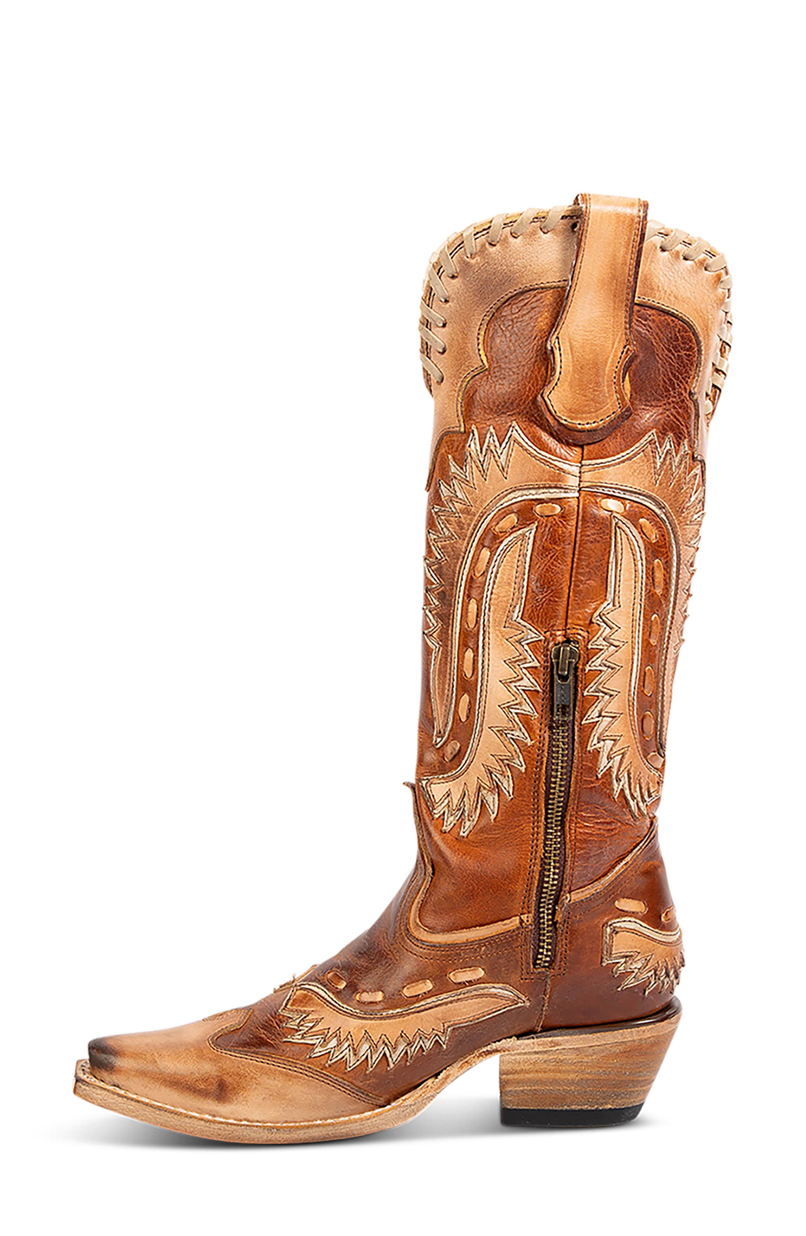 Wayne Leather Western Boot, Alternate, color, COGNAC MULTI