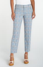 Liverpool Los Angeles Holly Plaid Welt Pocket Ankle Straight Leg Pants