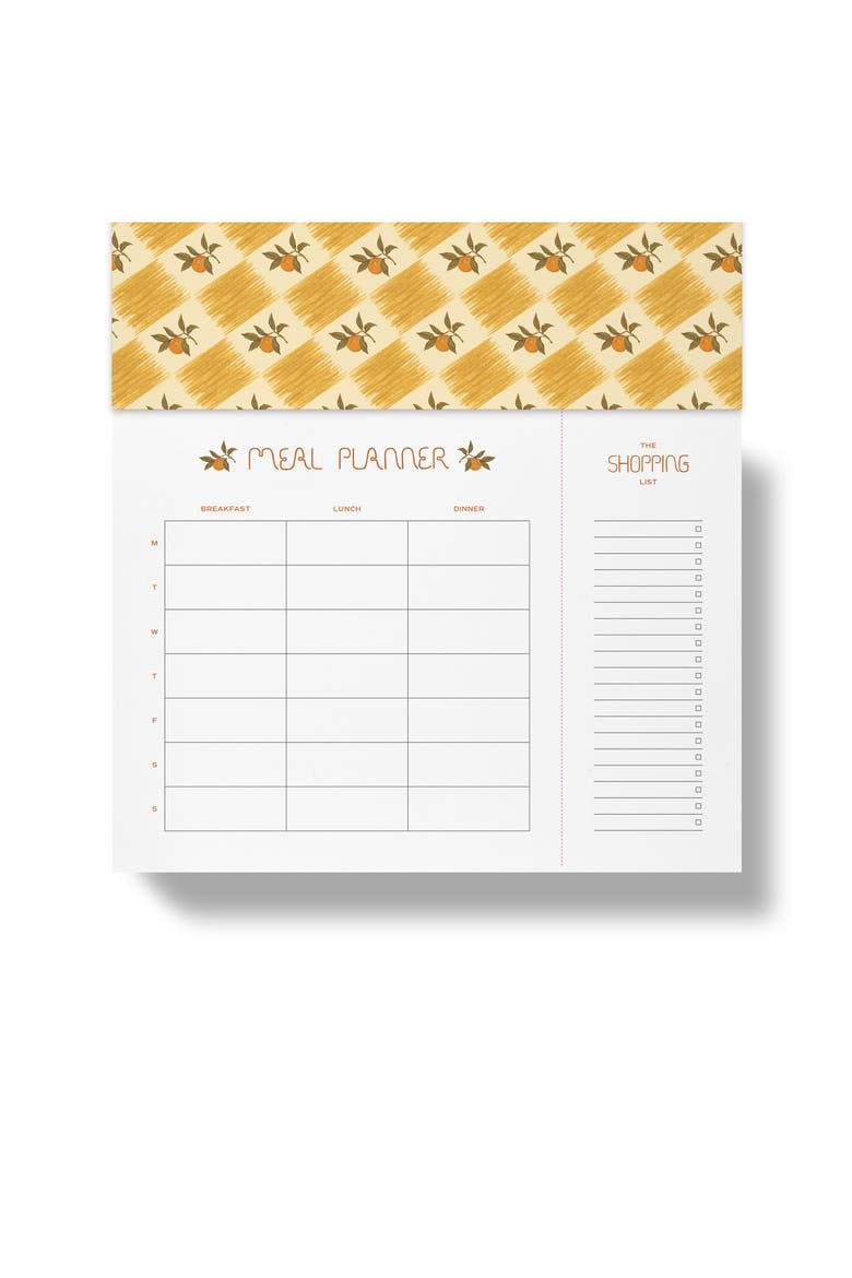 Orange Checked Meal Planner, Alternate, color, NO COLOR