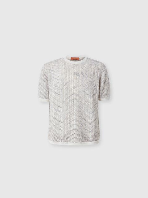 Openwork Knit Cotton And Viscose Polo Shirt