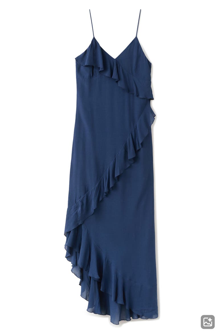 Ruffle Maxi Dress, Alternate, color, NAVY